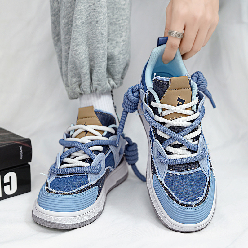 Kórejská verzia trendovej pánskej obuvi, nová ležérna obuv, pánska vulkanizovaná obuv, pánska obuv na šitie patchworku, športová obuv