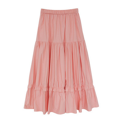 Ukrajinska slatka suknja za zabavu s visokim strukom Ženska jesen Ružičasto bijela ljubičasta pamučna lanena duga maksi suknja veće veličine vintage suknja 6XL