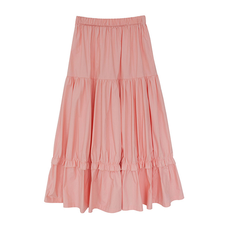 Ukrajinska slatka suknja za zabavu s visokim strukom Ženska jesen Ružičasto bijela ljubičasta pamučna lanena duga maksi suknja veće veličine vintage suknja 6XL