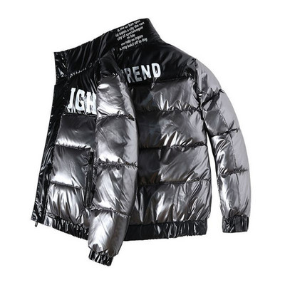 2022 Νέο Φωτεινό Δερμάτινο Ανδρικό Χοντρό Ζεστό Χειμερινό Μπουφάν Casual Parka Outwear Αδιάβροχο με κουκούλα πράσινο βαμβακερό χειμερινό παλτό