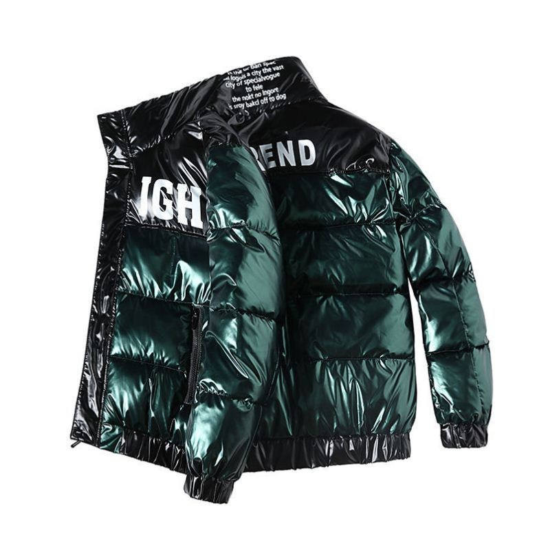 2022 Νέο Φωτεινό Δερμάτινο Ανδρικό Χοντρό Ζεστό Χειμερινό Μπουφάν Casual Parka Outwear Αδιάβροχο με κουκούλα πράσινο βαμβακερό χειμερινό παλτό