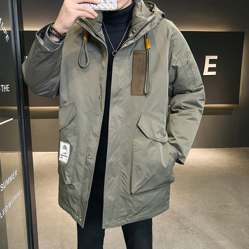 Îmbrăcăminte grea de lucru Jachetă din bumbac Jachetă pentru bărbați, lungă și caldă, îngroșată, Costum pentru furtună, în aer liber, pentru schi, pentru camping