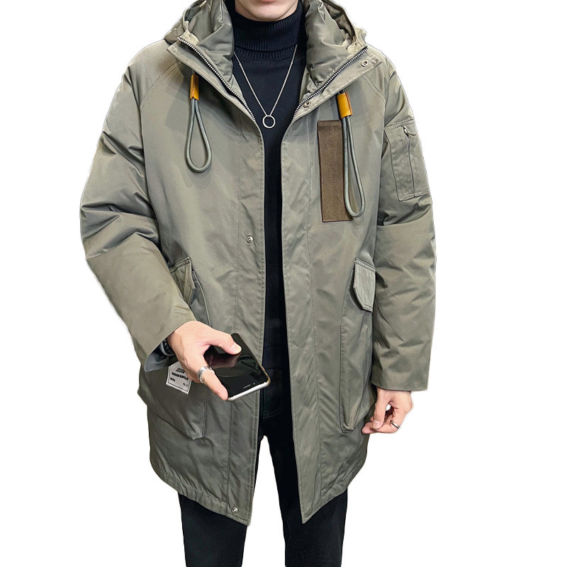 Îmbrăcăminte grea de lucru Jachetă din bumbac Jachetă pentru bărbați, lungă și caldă, îngroșată, Costum pentru furtună, în aer liber, pentru schi, pentru camping