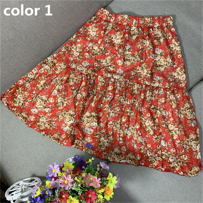 Ženske slatke suknje 2023. Mini suknje s cvjetnim printom Pamučno rublje Plisirana suknja s volanima Blagdanska boemska suknja za plažu veće veličine