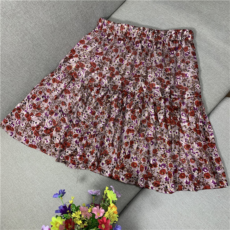 Ženske slatke suknje 2023. Mini suknje s cvjetnim printom Pamučno rublje Plisirana suknja s volanima Blagdanska boemska suknja za plažu veće veličine
