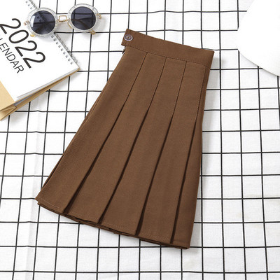 Fusta neagră pentru femei cu talie înaltă haine de vară vintage coreeană Harajuku roșu A Line Mini Eam School fuste scurte plisate pentru femei