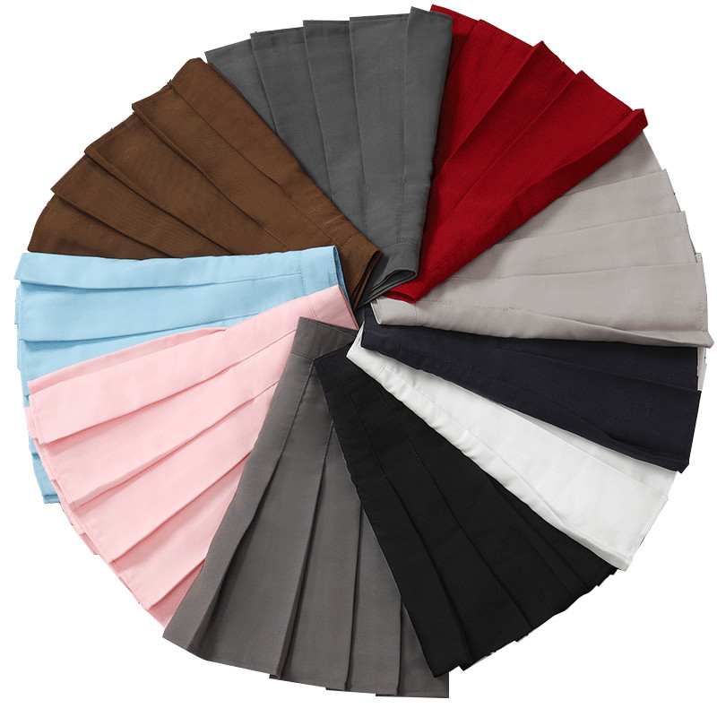 Fusta neagră pentru femei cu talie înaltă haine de vară vintage coreeană Harajuku roșu A Line Mini Eam School fuste scurte plisate pentru femei