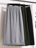 Plus Size Toamna Iarna Fuste calde tricotate cu ciucuri pentru femei cu talie înaltă Tricoturi groase solide Fuste Koeran Fuste casual 4XL