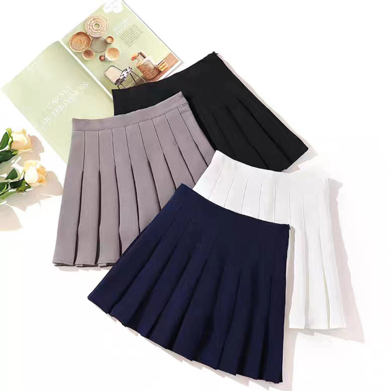 Fusta plisată la modă pentru femei Harajuku fuste cu talie înaltă coreeană ocazională fuste de dans pentru femei Dulce fuste scurte mini, linie A, pentru femei