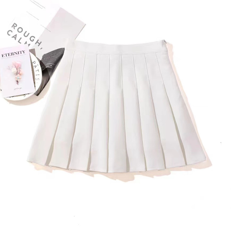 Fusta plisată la modă pentru femei Harajuku fuste cu talie înaltă coreeană ocazională fuste de dans pentru femei Dulce fuste scurte mini, linie A, pentru femei