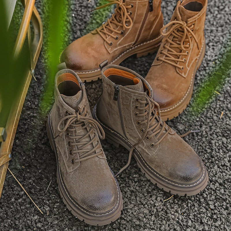 Pantofi de înălțire pentru bărbați Creșteți branț Cizme de înălțime calde Cizme 2023 Cizme pentru bărbați Pantofi cu lift Tocuri ascunse Piele moale înaltă