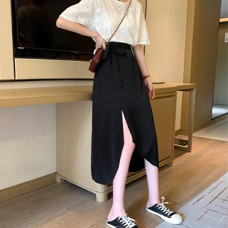 Fusta neregulată neregulată cu linie A de vară, cu talie înaltă, de culoare uni, lejeră, cu toate potrivirile, fuste de dimensiuni mari, îmbrăcăminte ocazională pentru femei.