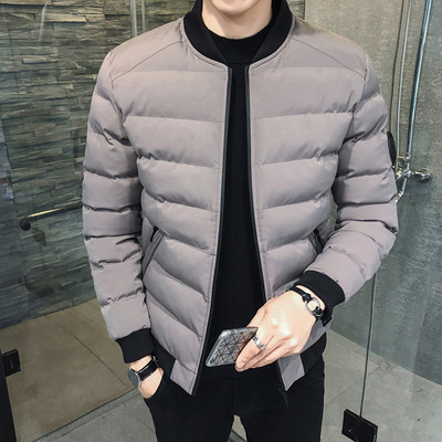 Χειμερινό βαμβακερό παλτό μονόχρωμο βαμβακερό τζάκετ Casual ανδρικό όρθιο γιακά τσέπη Warm down τζάκετ με ρυτίδες μυρμήγκι