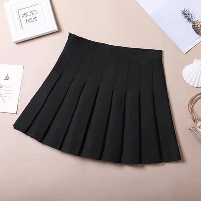Femei coreeană mini fustă plisată student Harajuku fuste scurte pentru femeie cu talie înaltă fuste de femeie cu linie A pentru student Uniformă casual pentru femei