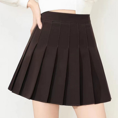Femei coreeană mini fustă plisată student Harajuku fuste scurte pentru femeie cu talie înaltă fuste de femeie cu linie A pentru student Uniformă casual pentru femei
