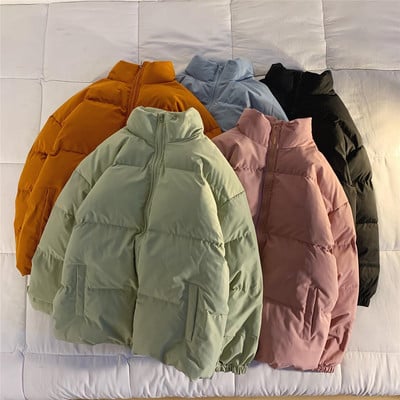 Мъжко зимно яке Harajuku Colourful Bubble Coat 2022 Мъжко улично облекло Hip Hop Parka Корейски черни дрехи Пухове якета