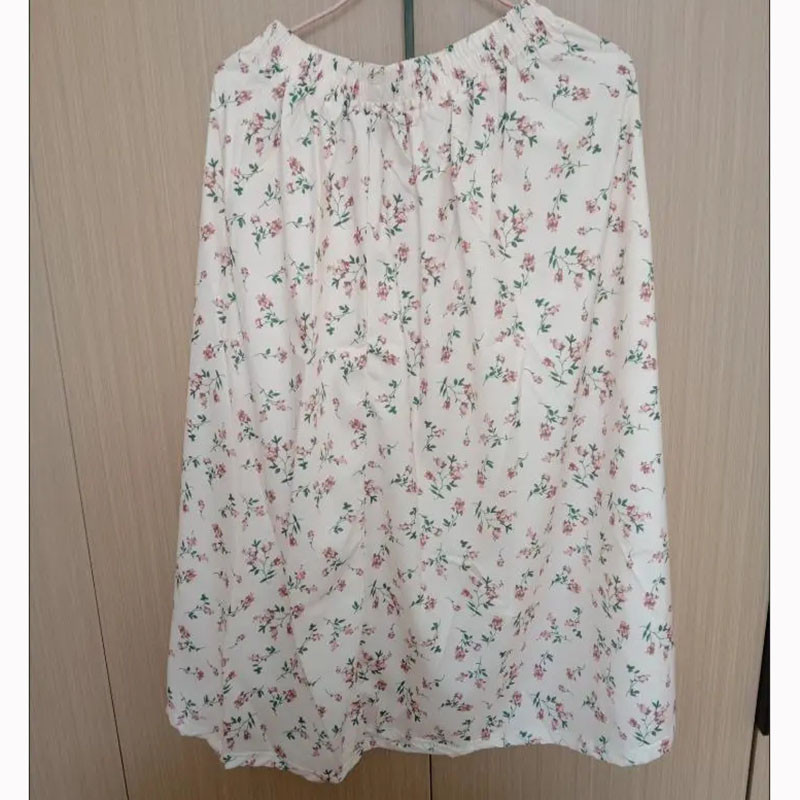 Fusta midi cu imprimare la modă coreeană de dimensiuni mari pentru femei, vară, plisată, elastică, cu talie înaltă, fustă lungă, ocazională, elegantă.