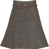 Toamnă Iarnă Elastic A-line Talie înaltă Fusta mijlocie lejeră Fusta de lână cu imprimeu de picior de gală Vintage Temperament Femei Fusta Dimensiune Plus