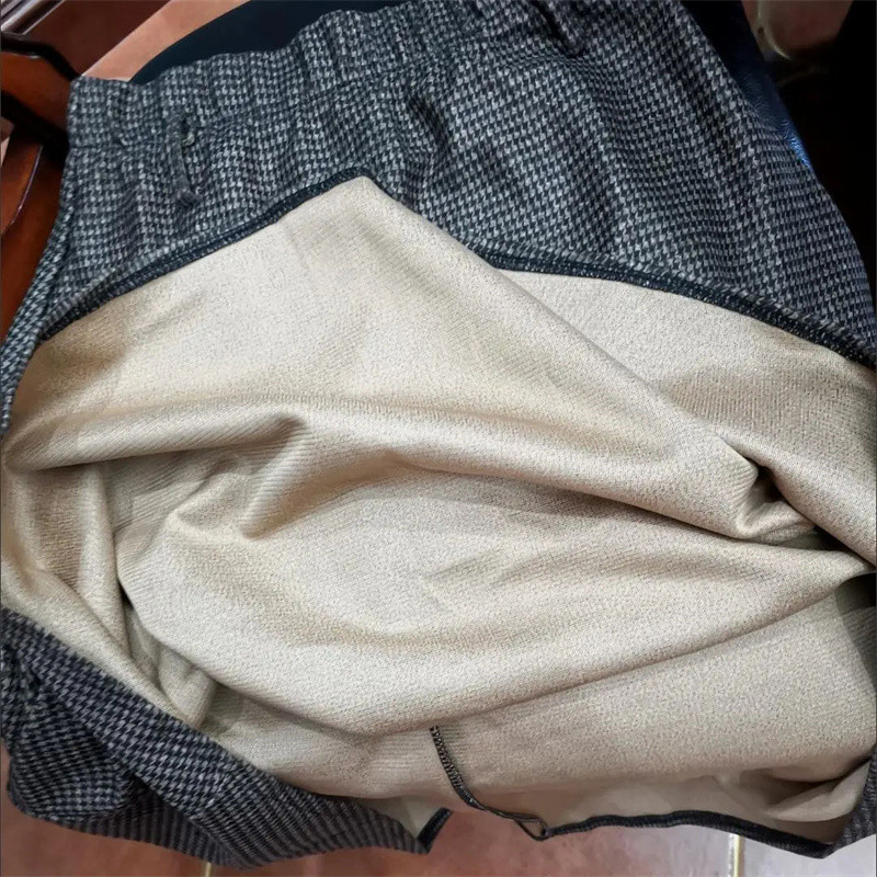 Toamnă Iarnă Elastic A-line Talie înaltă Fusta mijlocie lejeră Fusta de lână cu imprimeu de picior de gală Vintage Temperament Femei Fusta Dimensiune Plus