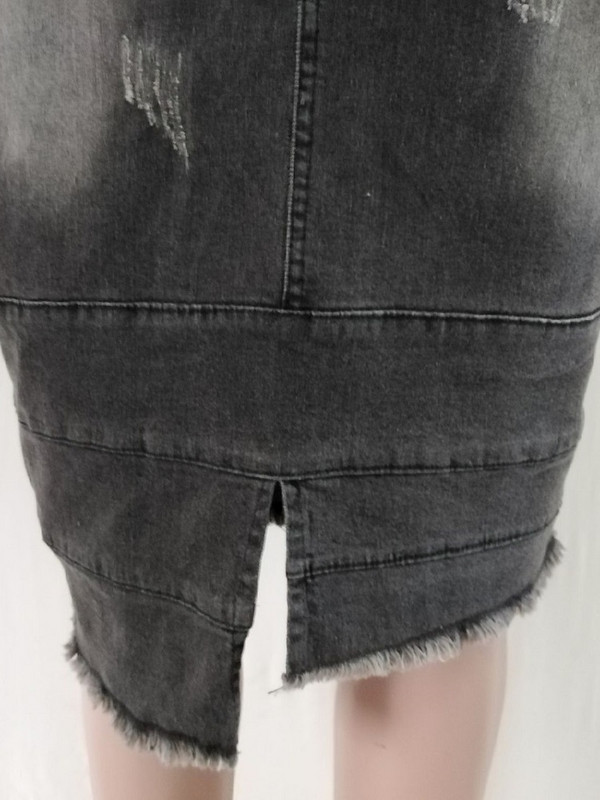 Fuste Denim De Vară Femei Cusături Spălate Fusta Jeans Dimensiune Plus Fusta Lungimea La Genunchi Fusta Ciucuri