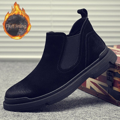 Nove kožne čizme Trendovske cipele u britanskom stilu Srednje muške čizme od kože Odgovarajuća radna odjeća Gležnjače