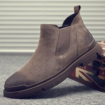Nove kožne čizme Trendovske cipele u britanskom stilu Srednje muške čizme od kože Odgovarajuća radna odjeća Gležnjače