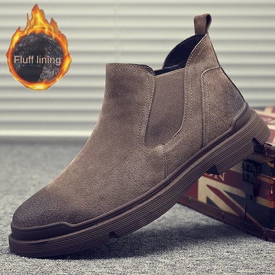 Nove kožne čizme Trendovske cipele u britanskom stilu Srednje muške čizme od kože Odgovarajuća radna odjeća Gležnjače