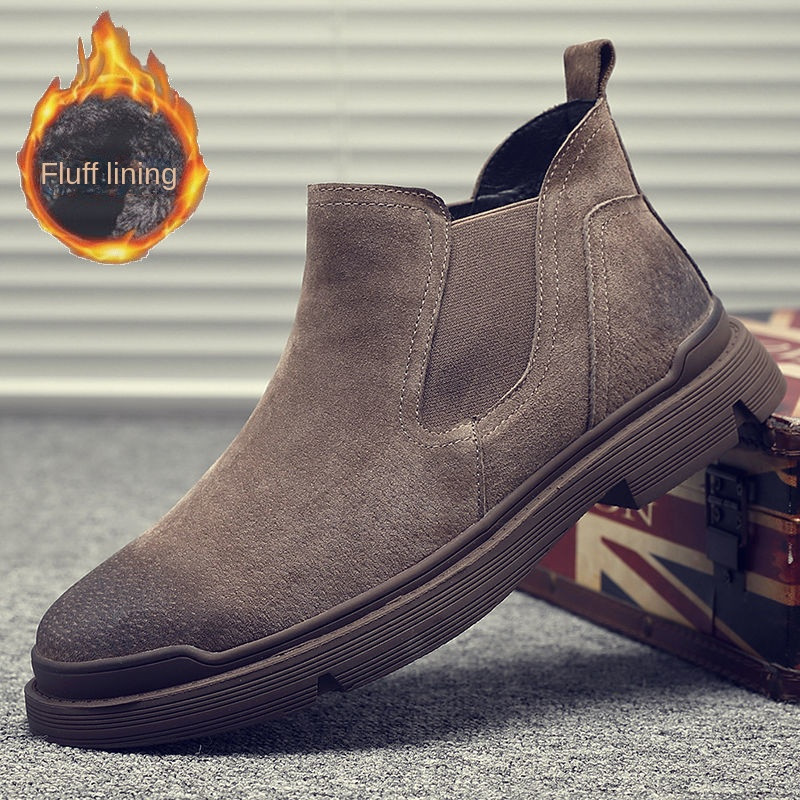 Nove kožne čizme Trendovske cipele u britanskom stilu Srednje muške čizme od kože Odgovarajuća radna odjeća Gležnjače