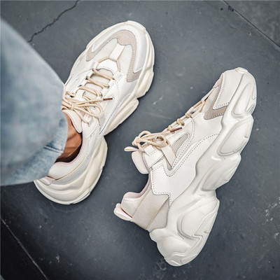 Muške crne tenisice s platformom Muške zimske modne muške debele cipele Tenisice Ulični stil Muška obuća Cipele za muškarce