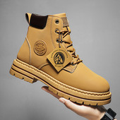 Мъжки боти до глезена 2023 Зимни мартин ботуши Ботуши за открито Луксозни марки Класически дизайн Високи мъжки ежедневни обувки Избор за есен