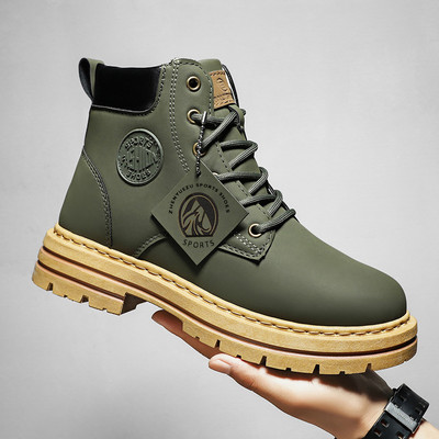 Мъжки боти до глезена 2023 Зимни мартин ботуши Ботуши за открито Луксозни марки Класически дизайн Високи мъжки ежедневни обувки Избор за есен