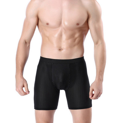 Σορτς με πλέγμα συμπίεσης Μακρύ μπόξερ Ανδρικό σορτς μπόξερ Spandex Ανδρικό νάιλον Cueca Boxer Homme Σώβρακο με μακρύ πόδι που αναπνέει