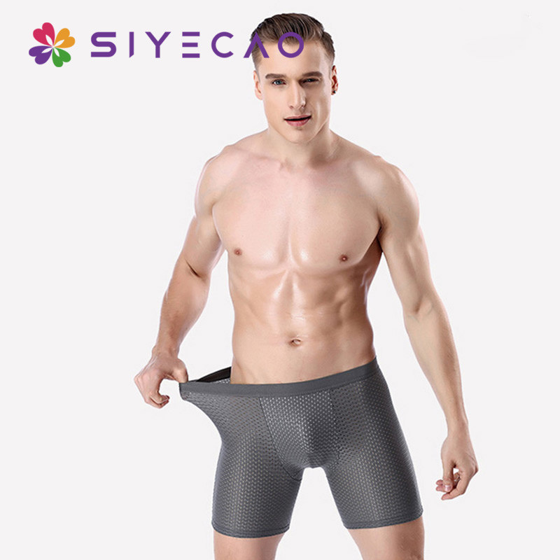 Σορτς με πλέγμα συμπίεσης Μακρύ μπόξερ Ανδρικό σορτς μπόξερ Spandex Ανδρικό νάιλον Cueca Boxer Homme Σώβρακο με μακρύ πόδι που αναπνέει