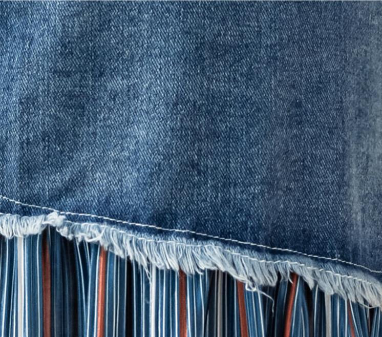 2023. Nova modna ženska midi traper suknja od šifona, patchwork dugmadi, duge plisirane suknje S-5XL velike veličine, jeans suknje, ženske