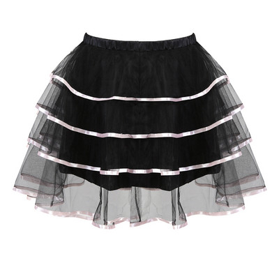 Sexy volániky vrstvené sukne pre ženy stužkový lem punková tutu sukňa korzetová sukňa tanečné mini sukne plus veľkosť cosplay tutu sukňa