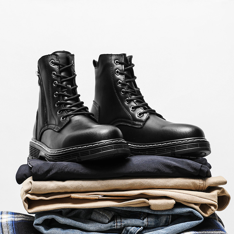 Vyriški „Martin“ batai, juodi, suvarstomi, suvarstomi, laisvalaikiui tinkantys vyriški laisvalaikio batai, neslystantys Trend guminiai vyriški platūs batai