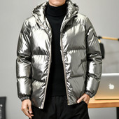 Debela topla muška zimska jakna s kapuljačom, čvrsta parka, ležerni muški zimski kaput