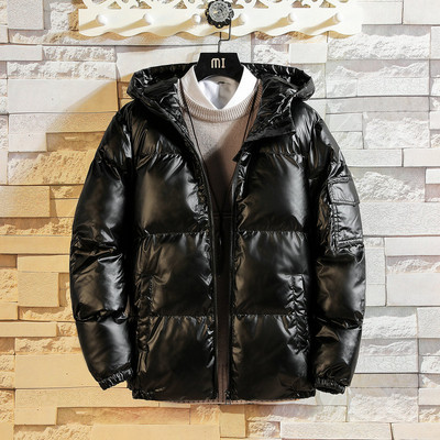 Debela topla muška zimska jakna s kapuljačom, čvrsta parka, ležerni muški zimski kaput