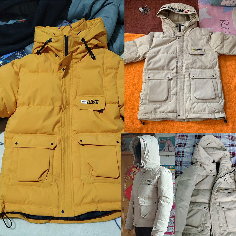 2022 New Winter Men Parka Big Pockets Casual Jacket με κουκούλα μονόχρωμο 5 χρώματα Παχύ και ζεστό πανωφόρι με κουκούλα Μέγεθος 5XL