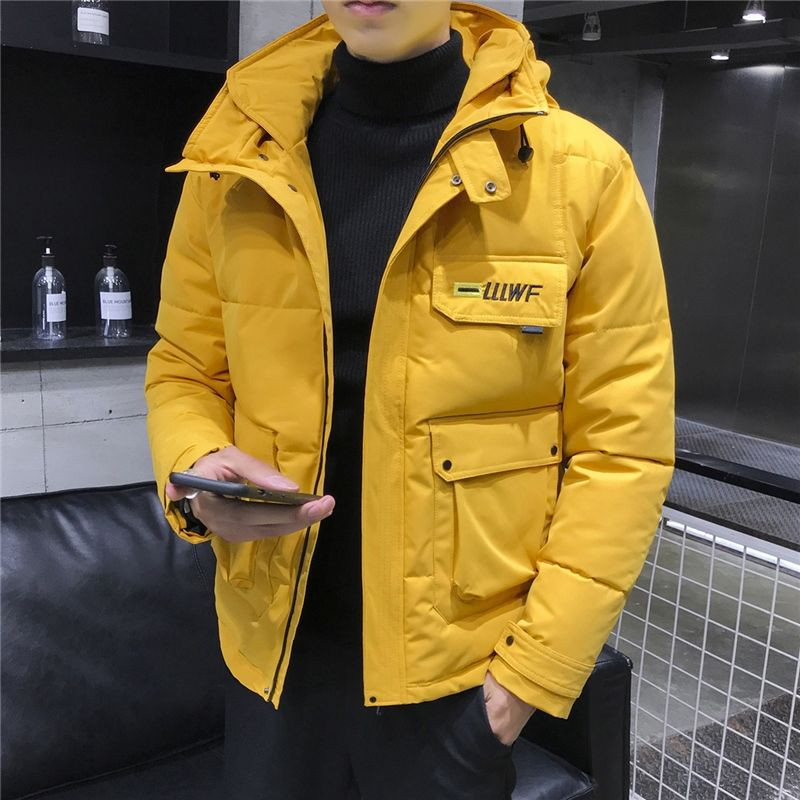 2022 New Winter Men Parka Big Pockets Casual Jacket με κουκούλα μονόχρωμο 5 χρώματα Παχύ και ζεστό πανωφόρι με κουκούλα Μέγεθος 5XL