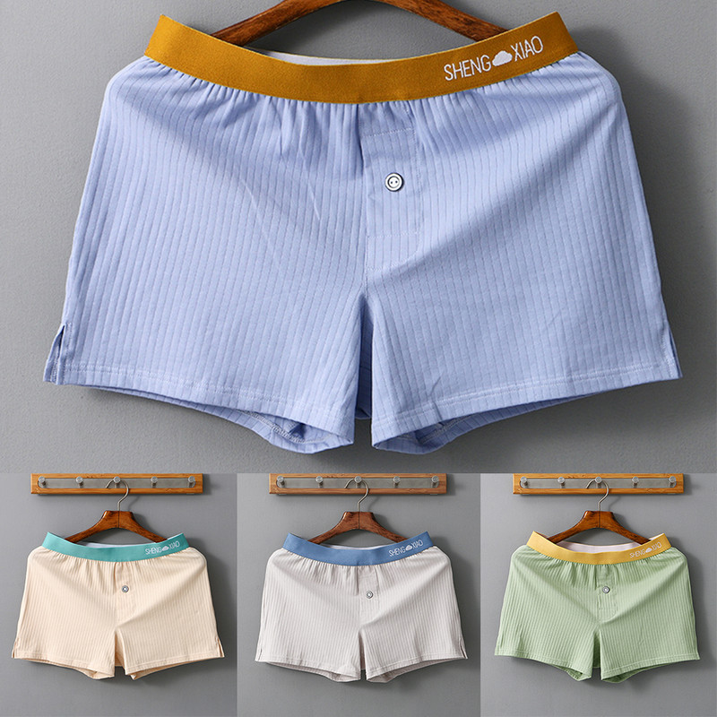 Vyriški medvilniniai bokseriai Minkšti odai nekenksmingi šortai lagaminai Laisvi raištiniai apatiniai Kietos maudymosi apatinės kelnės Vasariniai kvėpuojantys namų drabužiai