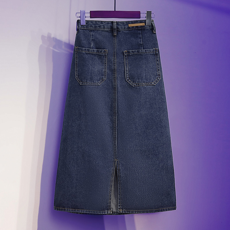 Traper suknja Ženska ljetna Vintage duge suknje s cvjetnim vezom visokog struka Plus veličina 5xl Ulična ležerna uska jeans suknja