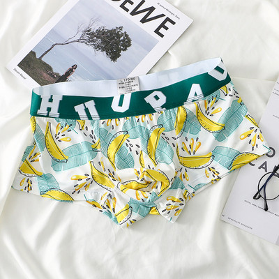 Vară Bărbați Boxeri din mătase de gheață Chiloți imprimați fără sudură Elasticitate Pantaloni scurți de baie Chiloți Respirabil Casual