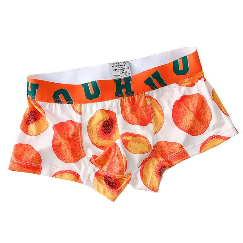 Vară Bărbați Boxeri din mătase de gheață Chiloți imprimați fără sudură Elasticitate Pantaloni scurți de baie Chiloți Respirabil Casual