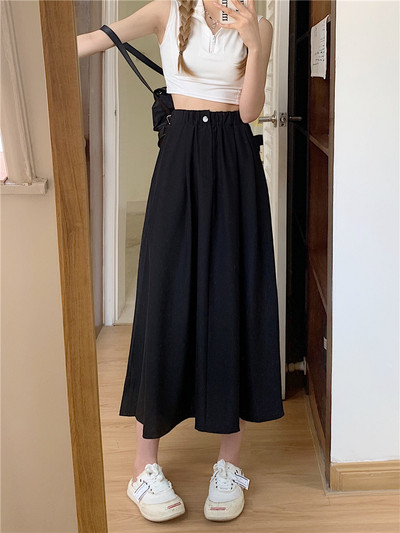 SURMIITRO Plus Veličina 4XL Duga midi plisirana suknja Ženska ljetna korejska moda 2023. Ležerna višeslojna ženska suknja visokog struka