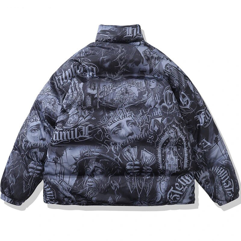 Hip hop reverzibilna jakna muška parka ulična odjeća zimska debela topla punk gotička prevelika jakna 2023 Harajuku moda ležerna na otvorenom