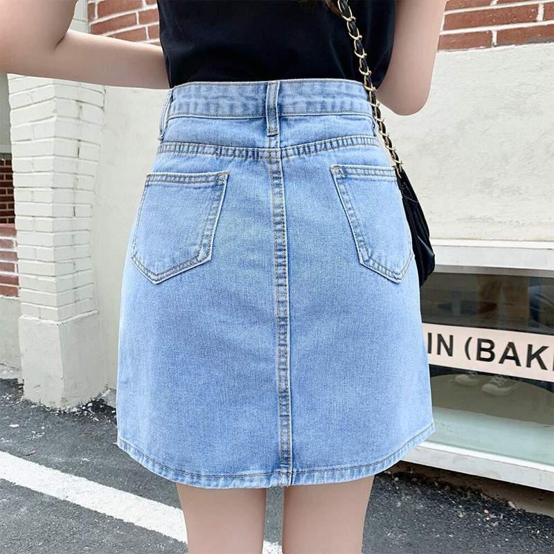 Plus veličina S-5XL Ženska kratka traper suknja proljeće ljeto jesen modna ležerna mini jean suknja A kroja olovka plava