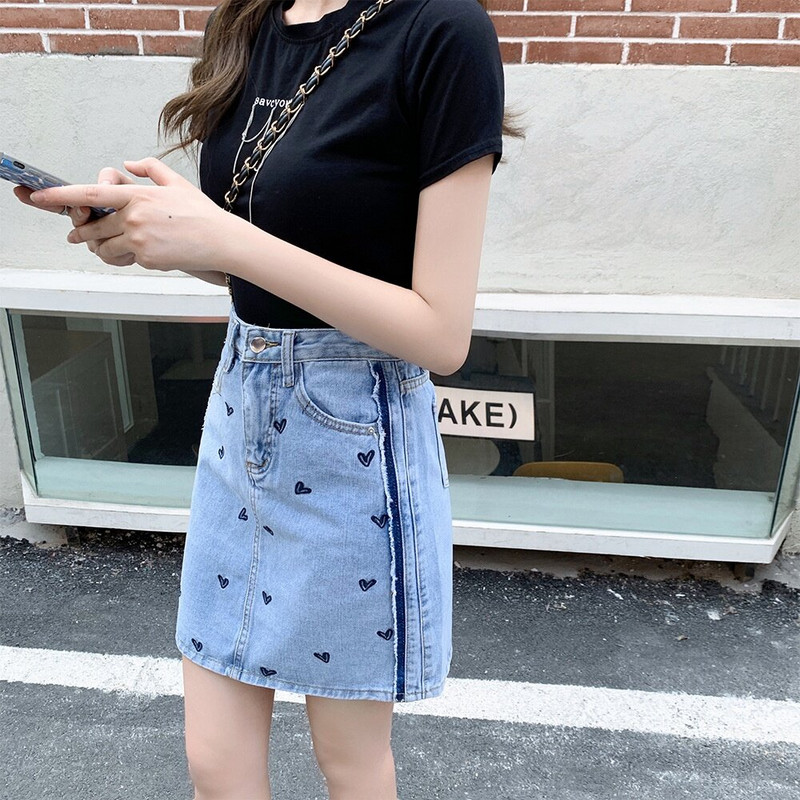 Plus veličina S-5XL Ženska kratka traper suknja proljeće ljeto jesen modna ležerna mini jean suknja A kroja olovka plava