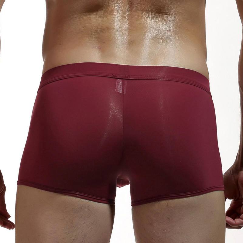 Priedušné pánske spodné prádlo, boxerky z ľadového hodvábu, nízke pásové šortky, nohavičky, elastické pánske kufríky, sexi boxerky