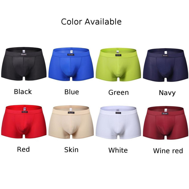 Priedušné pánske spodné prádlo, boxerky z ľadového hodvábu, nízke pásové šortky, nohavičky, elastické pánske kufríky, sexi boxerky